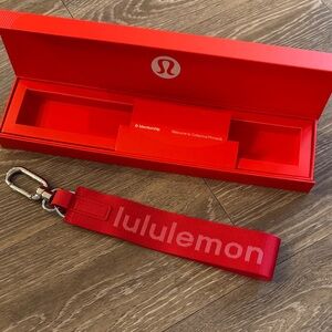 lululemon Never Lost Red Keychain